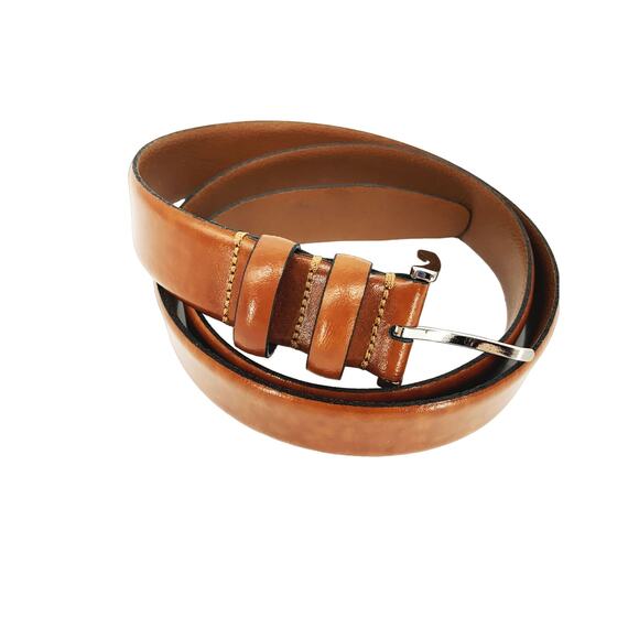 Genuine Italian Leather Brown Belt 5 Holes Size 36 main image 6